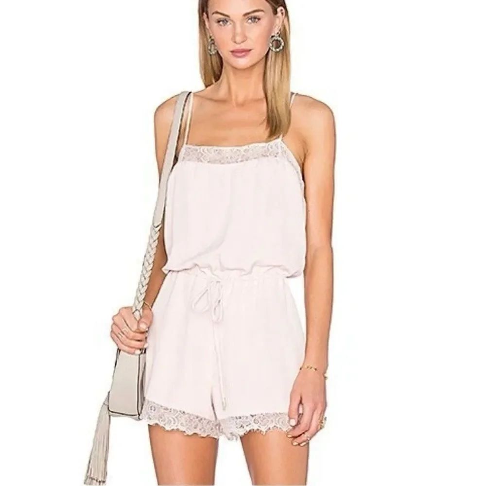 House of Harlow 1960 X Revolve Blush Pink Lace Romper